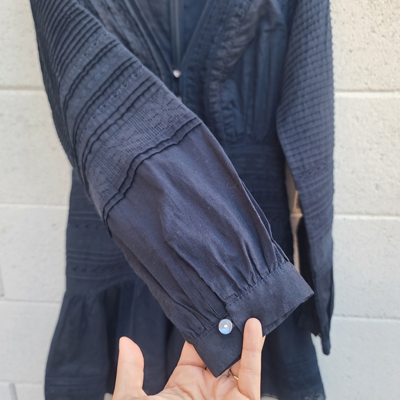 Veronica Beard | Addilyn Long Sleeve Lace Ruffle Mini Dress in Ink Size 4 - Picture 5 of 13